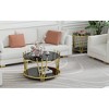 31.5" Stainless Steel Round Coffee Table with 8mm Tempered Glass Top and Crown Frame for Living Room - 2 of 4