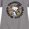 Girls' - Peanuts - Thanksful, Grateful, Blessed Graphic Short Sleeve Fleece Dress - 2 of 4