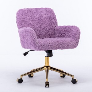 SEVOBAL Task and Office Chairs Office Chair Home Office Chair Adjustable Desk Chair Swivel Office Chair Vanity Chair, Purple, 23.6"*11.2"*19.7" - 1 of 4