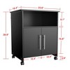 Yaheetech Mobile Office Desk Cabinet Home Rolling Shelf Cart Storage Cupboard - 3 of 4