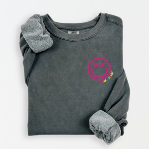 Simply Sage Market S.W.Smiley Simple Wink Bold Lightweight Garment Dyed Sweatshirt - 1 of 4