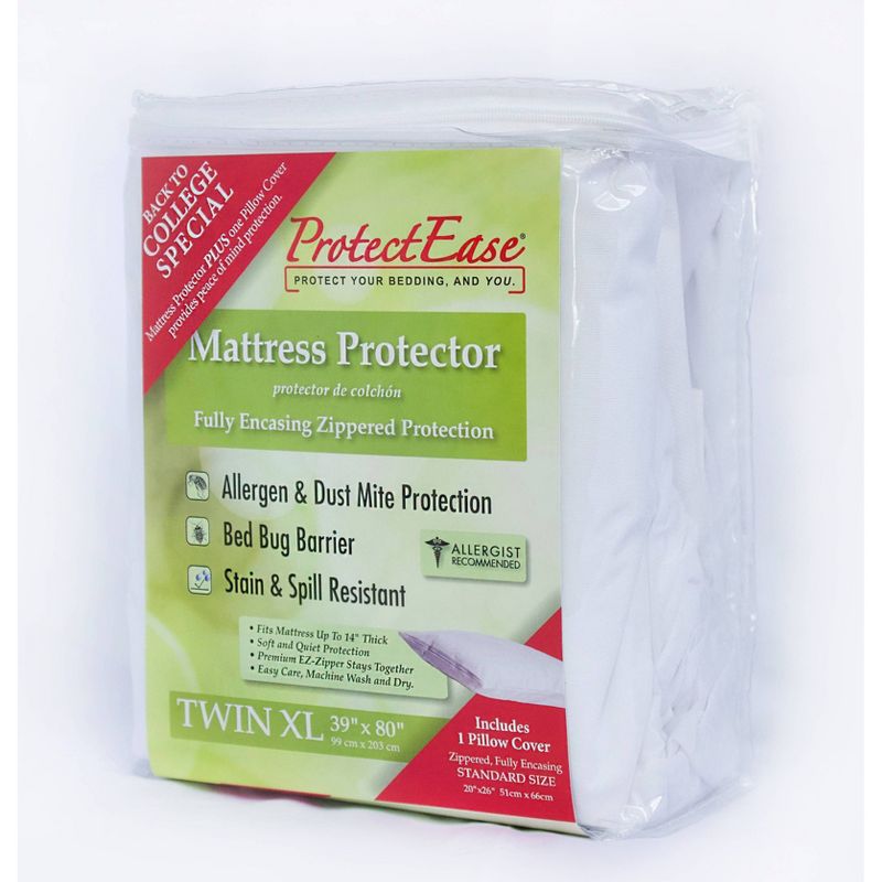 Twin XL Zippered Mattress Protector with Pillow Protector - ProtectEase, 3 of 5