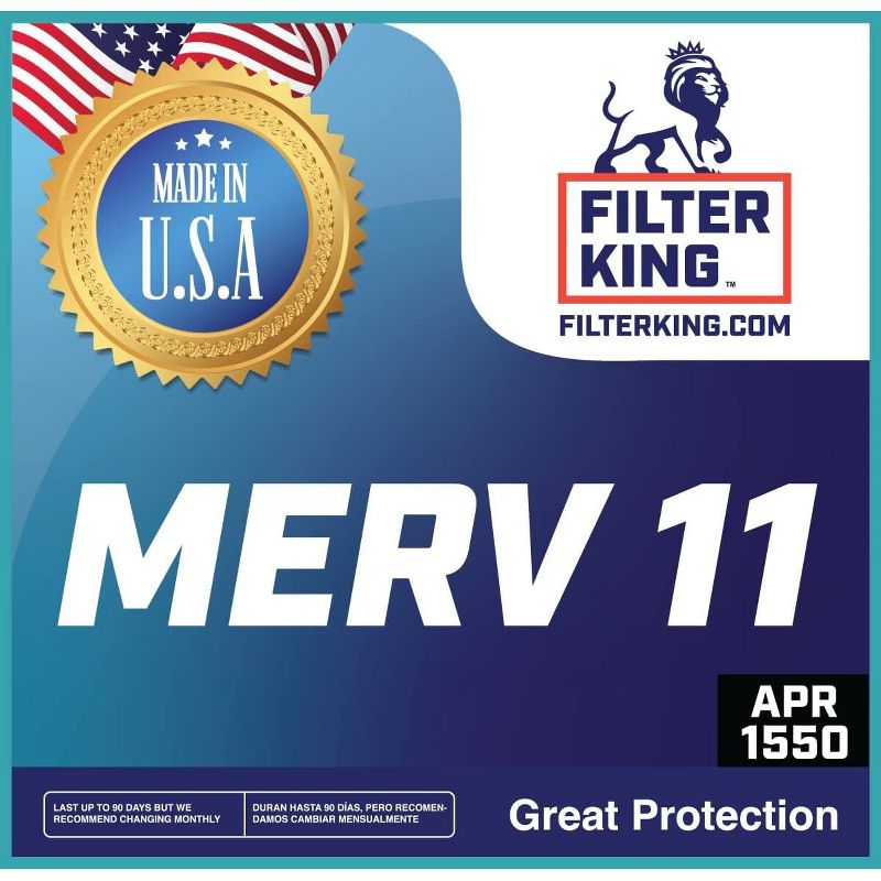 Filter King 18x36x1 Air Filter | 6-PACK | MERV 11 HVAC Pleated A/C Furnace Filters | MADE IN USA | Actual Size: 17.5 x 35.5 x .75", 2 of 6