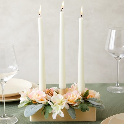 Festive Green Plastic Taper Candle Holder Stakes 40-Pack