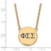 Black Bow Jewelry 14k Yellow Gold Plated Sterling Silver Phi Sigma Sigma Greek Life Necklace 18 Inch - 3 of 4