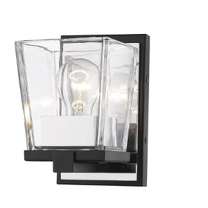 Bleeker Street 1-Light Wall Sconce - Matte Black & Brushed Nickel, Dimmable, Damp Rated - 1 of 1