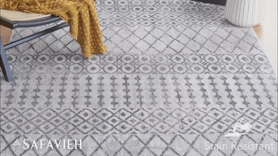 Ivory and Dark Grey Abstract Hand-knotted Square Rug
