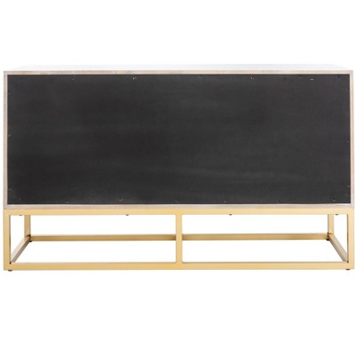 Estelle Transitional White 6-Drawer Dresser with Brass Accents