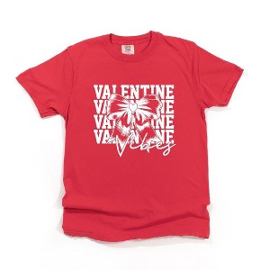 Simply Sage Market Women's Coquette Valentine Vibes Stacked Short Sleeve Garment Dyed Tee - 1 of 4