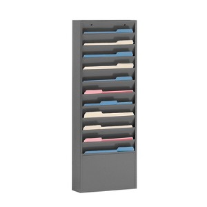 Durham Wide-Pocket Vertical Literature Racks 11 Pocket Gray 405-95 - 1 of 1