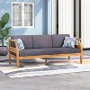 GDFStudio Bianca 73" Outdoor Acacia Wood 3- Seater Sofa with Cushions - 2 of 4