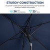 Heynemo 6.5 x 10 Ft Rectangular Patio Umbrella, Outdoor Table Market Umbrella with Crank, 6 Steel Ribs, Polyester Canopy, Tilt Umbrella - 4 of 4