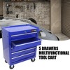 OUTSUPPLY Blue 5 Drawer Lockable Medicine Cabinet on 4 Wheels with Ball, Mobile & Secure Storage - 3 of 4