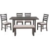 NicBex Dining Room Table Set for 6 Morden 60" Dining Room Table with MDF Tabletop, 4 Upholstered Chairs and 1 Bench for Kitchen, Gray - 4 of 4