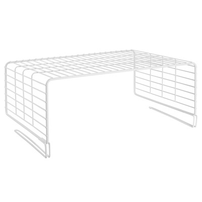 mDesign Versatile Metal Wire Closet 2-Tier Shelf Divider and Separator