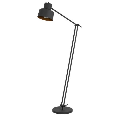 KAWOTI 65 in. Adjustable Black and Brass Metal Floor Lamp with