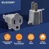 ELEGRP 2 Prong to 3 Prong Outlet Plug Adapter, Three Prong to Two Prong Adapter Converters for Wall Outlets Plugs, ETL Listed, 10 Pack, Gray - 2 of 4