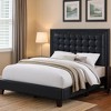 Royal Hampton Modern Platform Queen Bed, Deep Tufted Upholstery, Black Faux Leather - 2 of 4