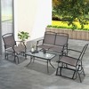 Tangkula 4PCS Outdoor Glider Chair & Table Set Patio Conversation Furniture Set - 2 of 4