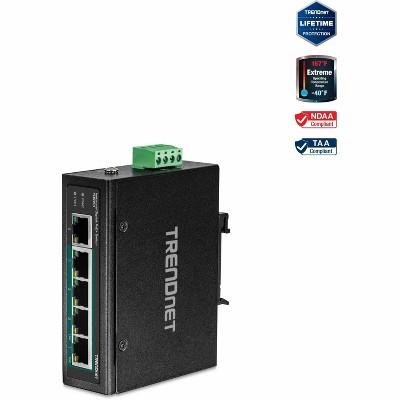 TRENDnet Industrial Gigabit PoE+ Switch; 5-Port; TI-PG50; Network Switches