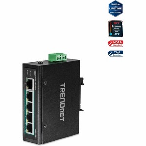 TRENDnet Industrial Gigabit PoE+ Switch; 5-Port; TI-PG50; Network Switches - 1 of 4