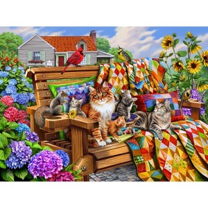 Sunsout Cats and Quilts 1000 pc   Jigsaw Puzzle 70808 - 1 of 4