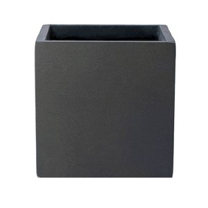 Rosemead Home & Garden, Inc. Square Concrete Outdoor Planter Pot Black 10"x10" - 1 of 4