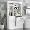 MAYEERTY Bathroom Cabinet Tilt-Out Hamper 70.9" Tall Drawers Adjustable Shelves MDF White - 2 of 4