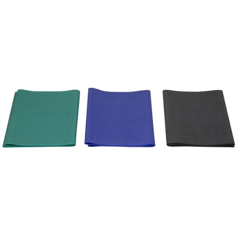 PEP Pack Moderate Green, Blue, Black CanDo Latex-Free Exercise Tubing 