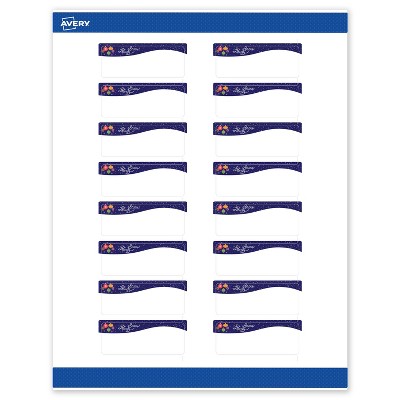 Avery Labels, 1" x 2-5/8", Silver-Snowflakes, Matte, 160ct