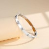 2-Piece 18K Gold Plated Love Bangle Bracelet Set for Women, Stainless Steel Cubic Zirconia Hidden Clasp Design - 4 of 4
