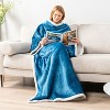 PAVILIA Fleece Wearable Blanket with Sleeves, Warm Cozy Soft Functional Lightweight Sleeved Throw Adults Men Women - image 2 of 4