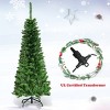 Costway 4.5ft Pre-Lit Hinged Pencil Christmas Tree 150 White Lights - 3 of 4