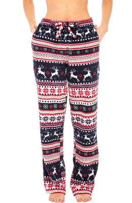 ADR Women's Soft Warm Fleece Pajama Pants, Long Lounge Bottoms