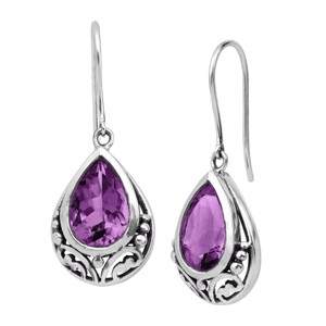 Silpada 'Thistle' Natural Amethyst Drop Earrings in Sterling Silver - 1 of 4