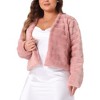 Agnes Orinda Women's Plus Size Fashionable Fluffy Open Front Cropped Faux Fur Winter Jacket - 2 of 4