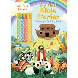 My First Bible Stories Coloring & Activity Book with 4 Crayons and 50+ Stickers - (Color & Activity with Crayons) (Paperback) - 1 of 4