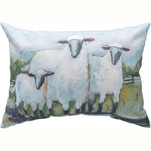 Manual Woodworkers & Weavers Field of Home Sheep Pillow 18x13 inch - 1 of 4