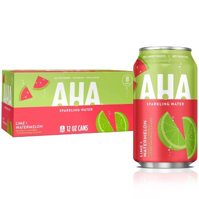 AHA Lime + Watermelon Sparkling Water - 8pk/12 fl oz Cans