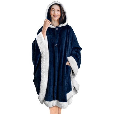 Fleece best sale poncho blanket