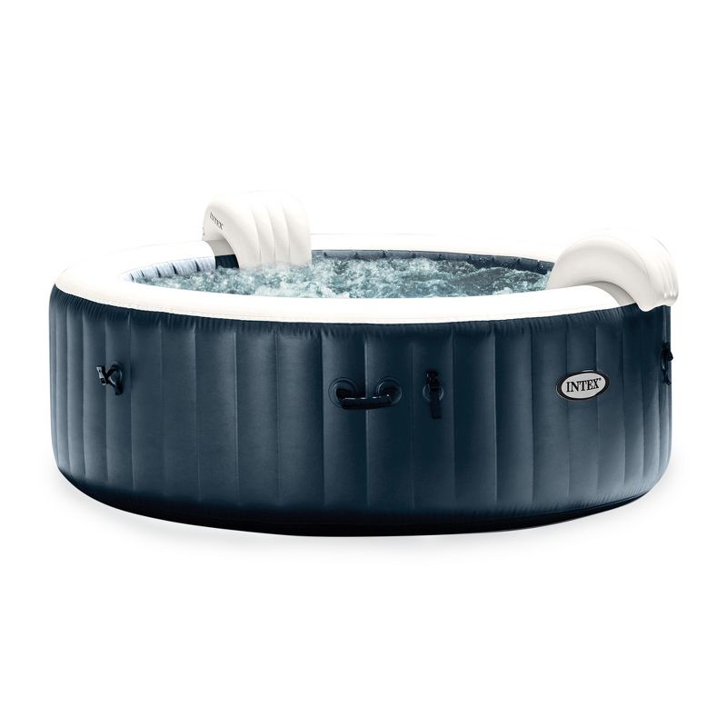 Intex PureSpa Plus 4 or 6 Person Portable Inflatable Round Hot Tub Spa with Soothing Bubble Jets and Built In Heater Pump, 1 of 8