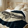 Boersma Gothic Moth Throw Blanket - Skull & Black Galaxy Star Print, Halloween Decor, Twin Size 60x80 Inches - 2 of 4