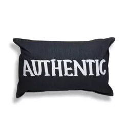 tagltd 12'' x 20'' Authentic Pillow Denim Throw Pillow With Hand Screen Printed Design