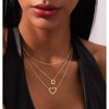 14K Gold Plated Initial Necklace, Layered Heart & A-Z Letter Personalized Gift for Women - 3 of 4