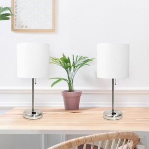 Creekwood Home Contemporary Bedside Table Lamp with Power Outlet - 1 of 4