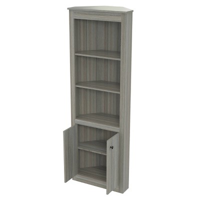 70.02" Corner Bookshelf Gray - Inval