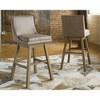 Signature Design by Ashley Tallenger Upholstered Swivel Bar Height Barstool Set of 2, Beige - 2 of 4