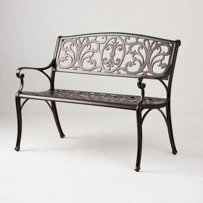 Decatur Aluminum Patio Bench - Antique Bronze - Balkene Home