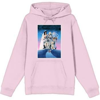 Beetlejuice Character Face And Title Logo Men's Pink Graphic Hoodie ...