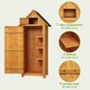 Outdoor Wooden Storage Shed, Waterproof Garden Tool Cabinet with Locking Latch & Shelves for Backyard, Patio, Garage (Natural) - 3 of 4